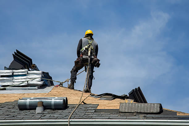 Professional Gutter Installation technician working in Long Beach, NY